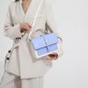 Chic Color Block Vintage Small Square Handbag For Women With Single Shoulder Strap