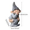 Funny Gnome Garden Decoration Naughty Gnome Elf Squatting Statue for Lawn Ornaments Indoor Outdoor Decorations Polyresin Gnome