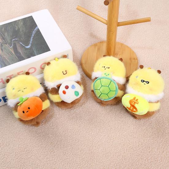 Cute Honey Bee Plush Doll Pendant for Couples Soft Stuffed Animal Keychain Funny Birthday Gift for Kids Friends Boys And Girls