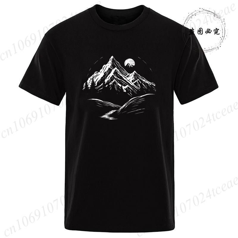Tshirts Short Sleeve Camping Graphic Top Shirts Harajuku Street Women Men Adventure Tshirt Mountain Print Nature Tee Clothes