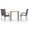 Day and Night - Day and Night Garden Dining Set 3 Pieces Brown Synthetic Rattan