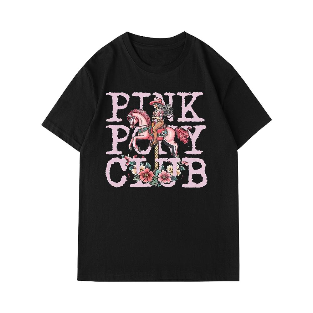Pink Pony Club T-Shirt Summer Casual Cotton T-Shirt Breathable Comfortable Men's T-shirts Oversized Men's Clothing Y2k Clothes