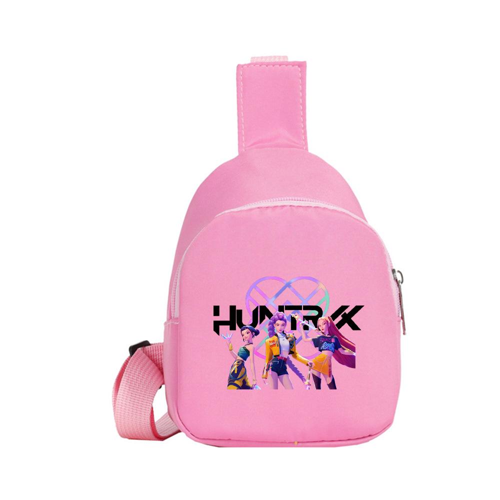 Borsello petto stampato Anime Cartoon K-Pop Demon Hunters Kawaii per Ragazzo Ragazza Borsa a spalla Studente Borsa a tracolla portatile Borsa petto di Natale Regalo per bambino