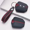 Soft Silicone Remote Key Case for Isuzu D Max Mu-x V-Cross Trooper with Keychain Honeycomb Texture Shockproof Key Fob Protector Wear Resistant