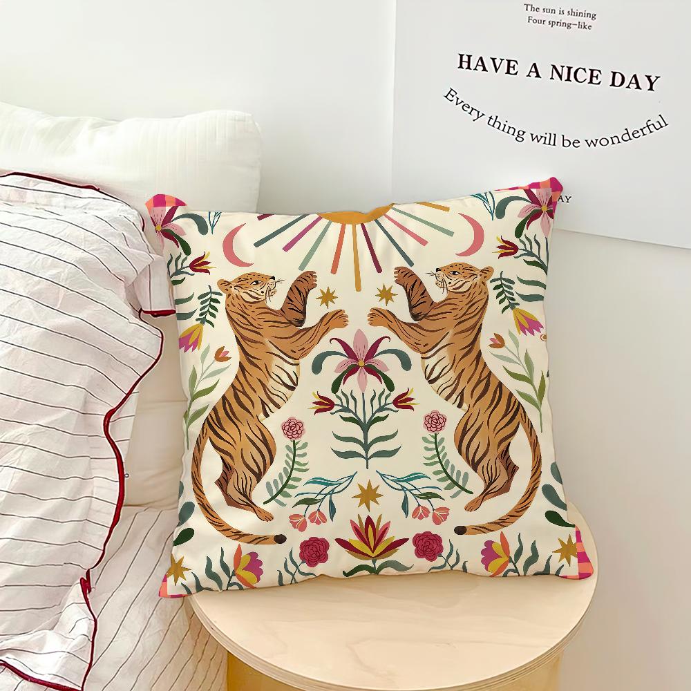 Fashion Monkey Tiger Lion C-Christine De C-Carvalho Soft Pillow Case for Sofa Living Room Home Office Decor Protective Covers