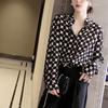 Office Lady Polka Dots Printing Fashion Women Chiffon Shirt Spring Summer Loose Long Sleeves Lapel Female Blouse Clothing 2022