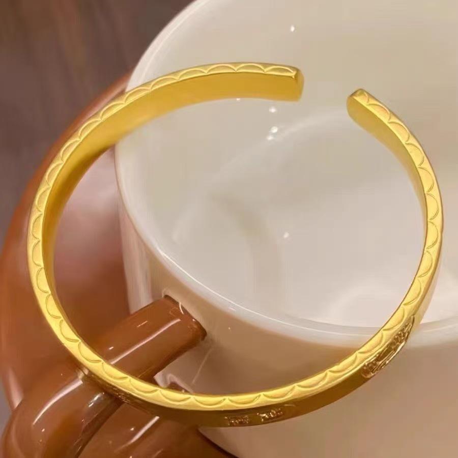 Shajin Jewelry Lotus Open Bangle: Women's Imitation Gold, Wedding Accessory, Solid Charm, Ancient Method Design.