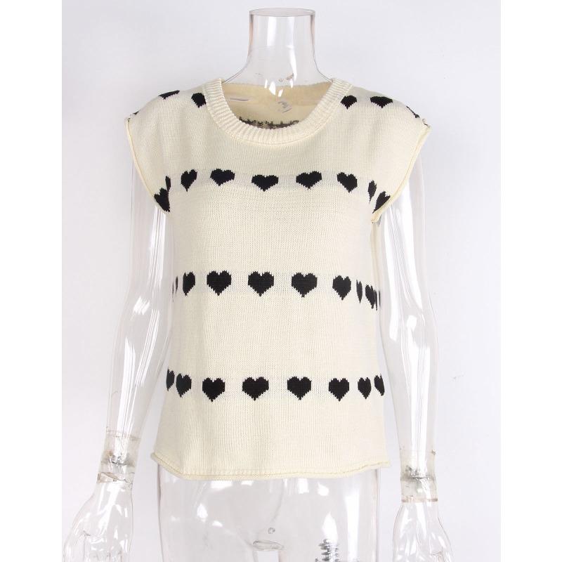 Women's Fall and Winter Solid Color Knit Loose Crew Neck Short-sleeved Sweater