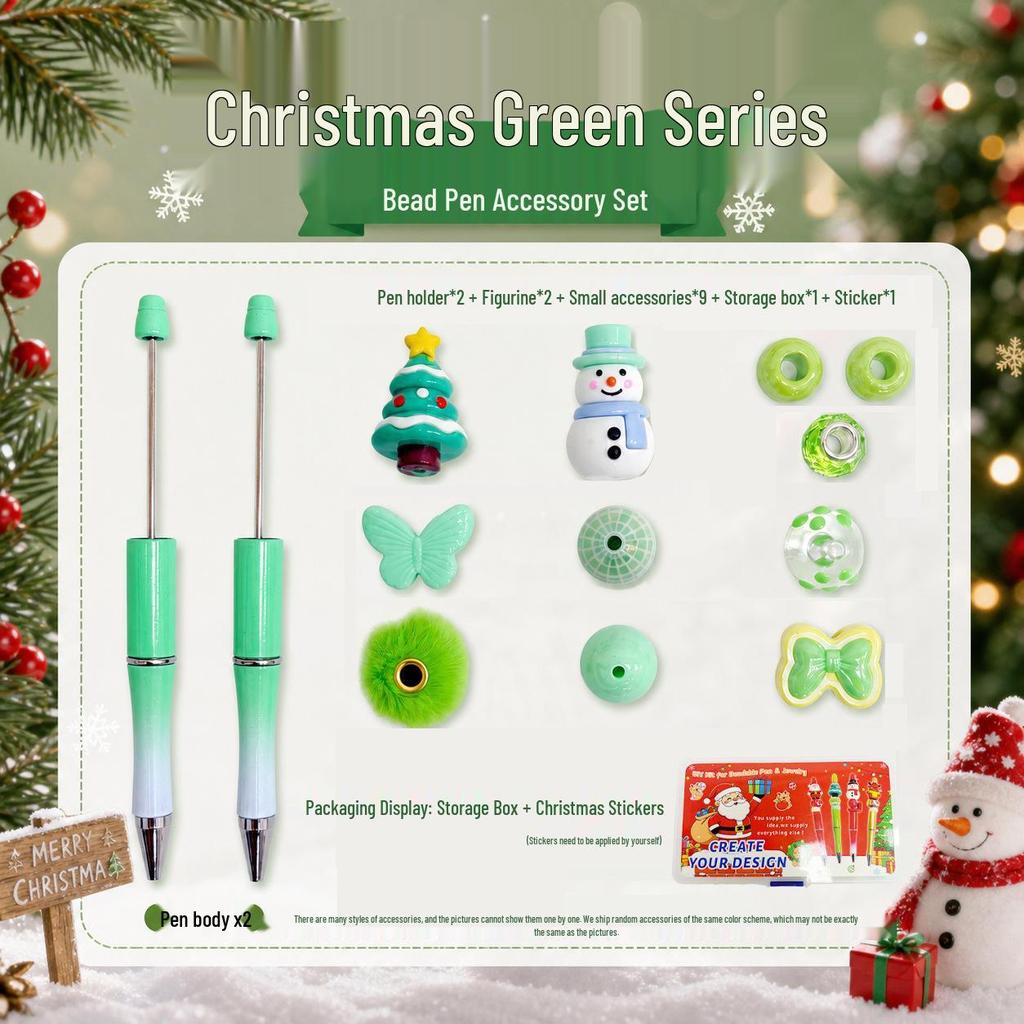 DIY Christmas Beaded Santa Claus Gel Ballpoint Pen