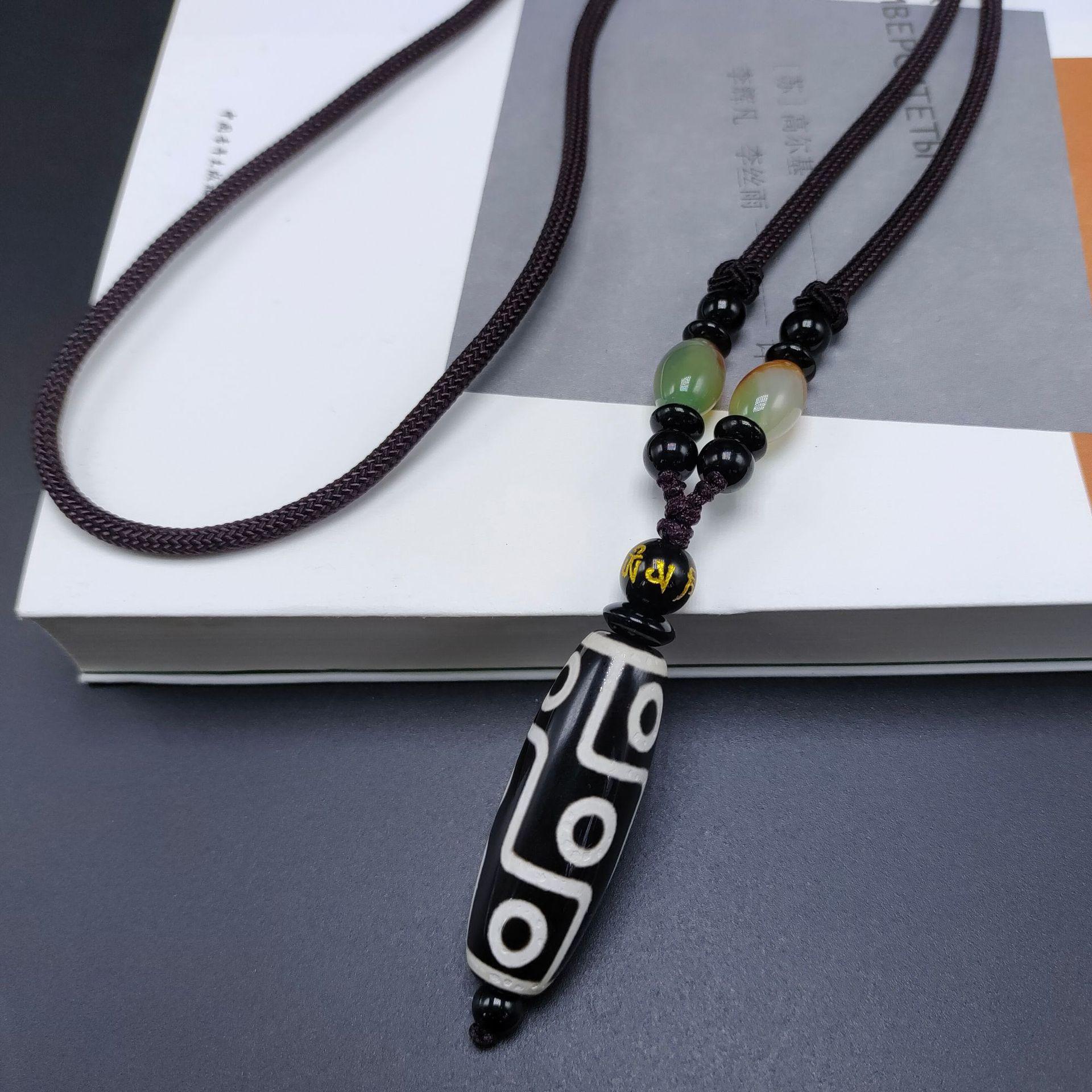 

Ожерелье Тяньчжу с девятью глазами в тибетском стиле для мужчин и женщин, длинное ожерелье Тяньчжу в этническом стиле 50CM