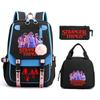 Trend Stranger Things Children'S Backpack Combination Three-Piece Male And Female Versatile Student School Bag