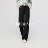 Coffee narrow fit suit pants for women, casual pants for women, straight leg, floor length, wide leg pants