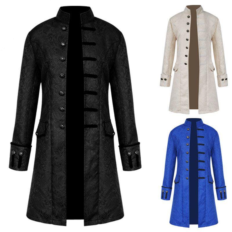 Retro Gothic Victorian Uniform Tailcoat Jacket For Men