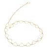 Waist Chain Belt Metal Shiny Rhinestones Golden Love No Allergies All Match Gold Chain Belt for Shorts Suits Shirts