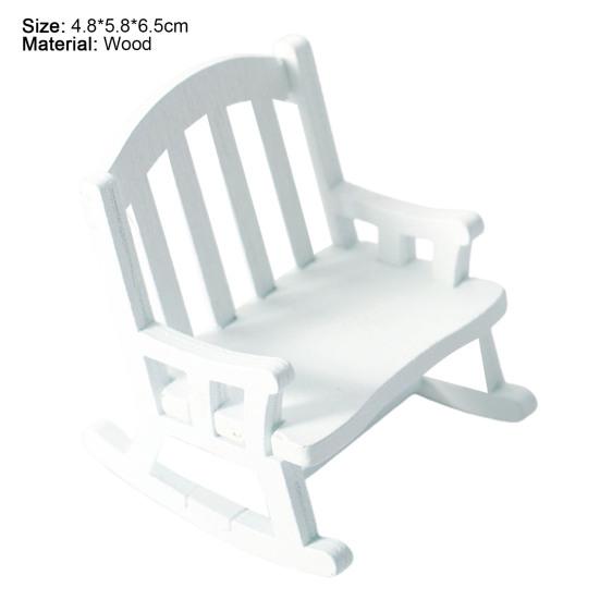 Mini Rocking Chair Retro Creative 1/12 Ratio Dollhouse Swing Rocking Chair for Scene Ornament