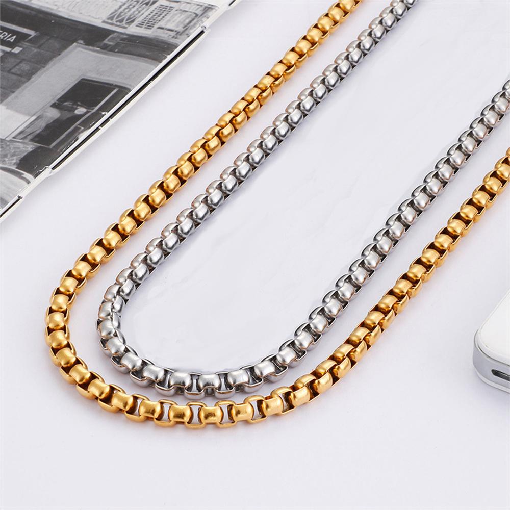 Punk 6.5mm Box Chain Thick Male Gold Silver Color Stainless Steel Heavy Chain Link Necklace for Women Men Cool Jewelry Gift 2025