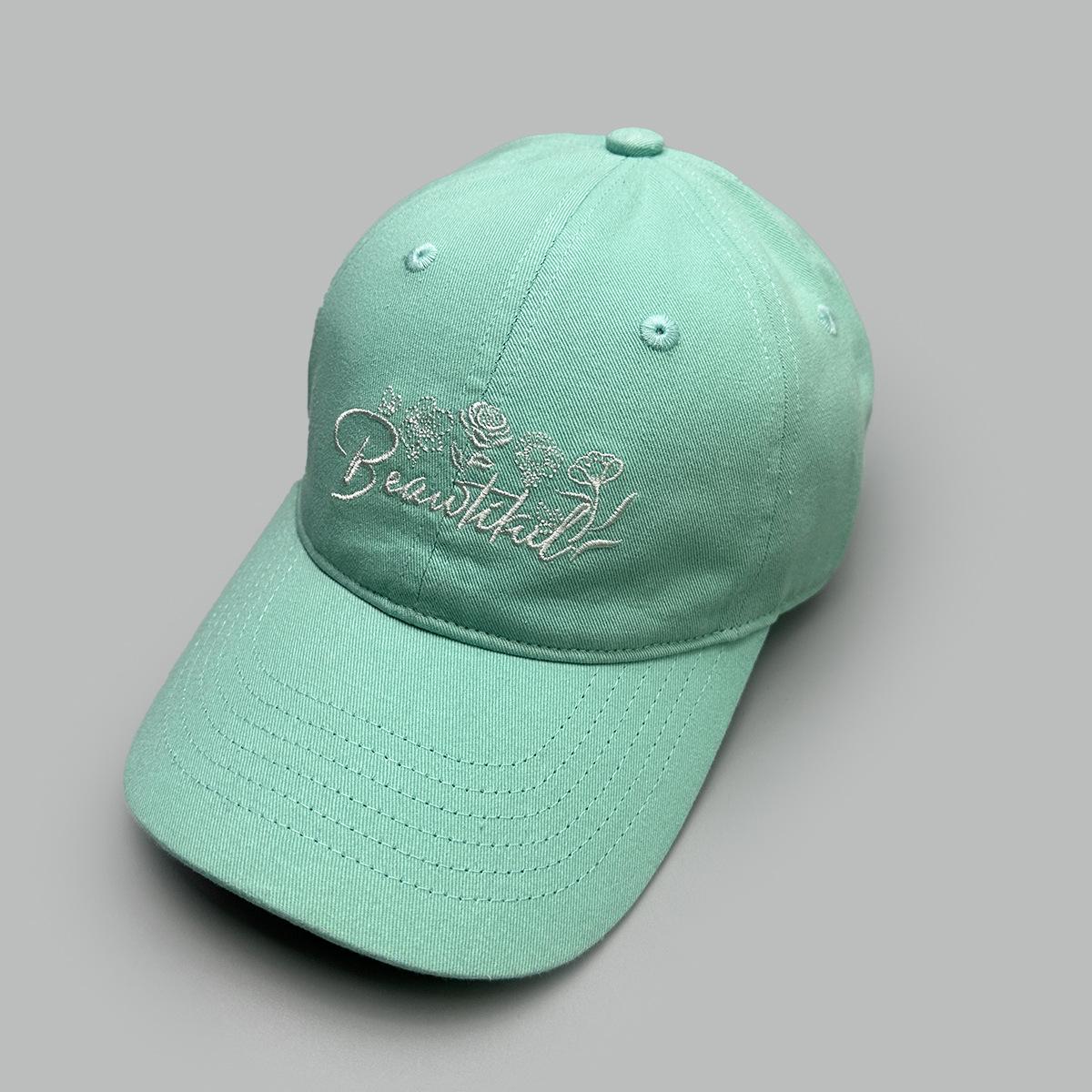 Four Seasons Embroidery Flower Letter Baseball Cap Ladies Shade Exquisite Casual Versatile Cap 52-60cm мятный зеленый