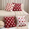 Love Cute Valentine's Day Polyester Cotton Tufted Loop Velvet Three-dimensional Pattern Pillow Back Cushion Single and Double Color Pillow Cases