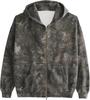 Women's Men's Camo Zip Hoodie Maple Leaf Print Oversized Hooded Sweatshirt Wool Long Sleeve Jacket