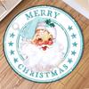 Vintage Merry Christmas the Santa Claus Rug Carpet Mat for Living Room Home Decoration with Candy Cane Snowflake Holly Leaf Pink