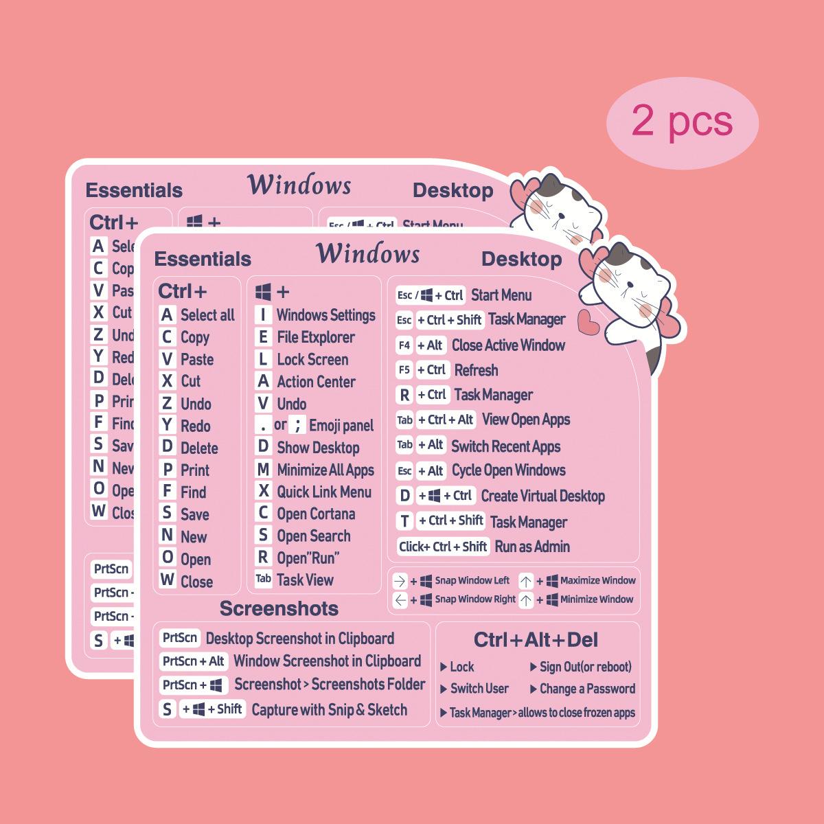 

Наклейки с клавишами быстрого доступа для компьютерной клавиатуры, 2 шт./уп. 2pcs