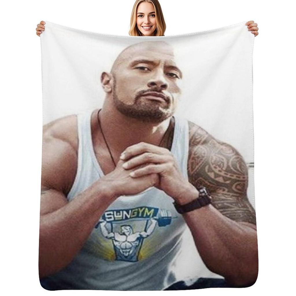 Dwayne Johnson Throw Blanket Soft Solid Color Blanket for Couch Bed