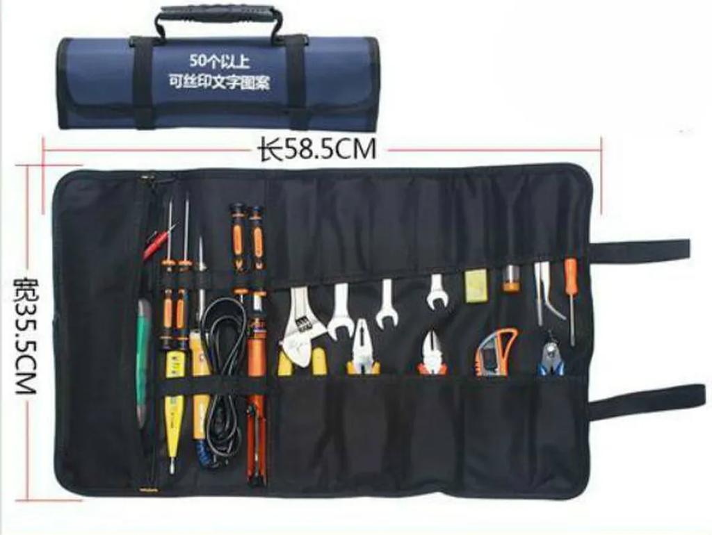 Heißer Verkauf Rollwerkzeugrollen Mehrzweck-Werkzeugrolltasche Schraubenschlüsselrolle Beuteltasche Hängendes Werkzeug Reißverschluss-Tragetasche WF