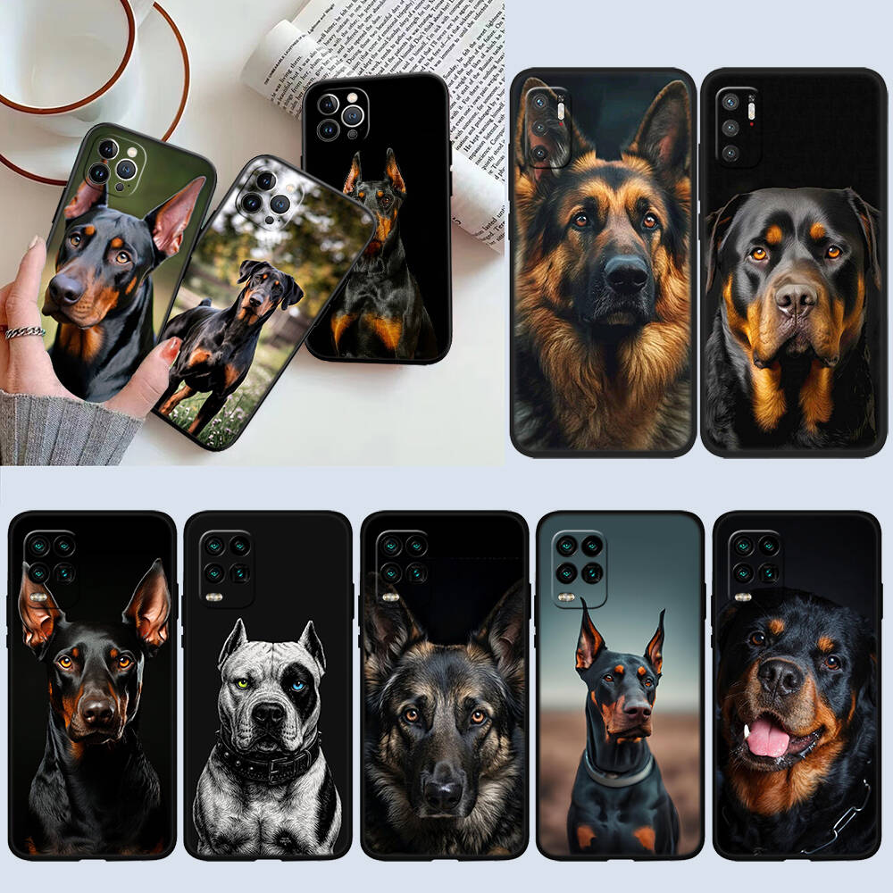 Rottweiler Doberman Guard Dog Phone Case for Redmi Note 12 12S 12C 13 13C 13R 14 14S 14R 14C 11A 13X A3 A3X A4 A5 Pro Max Plus