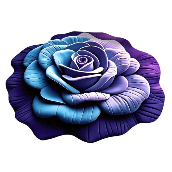 Peony Floor Mat 3D Visual Effect Floral Rug Absorbent Bathroom Mat