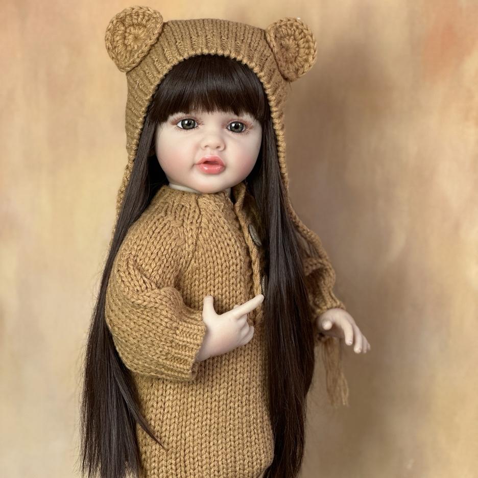 BZDOLL Realistic 55 CM 22palcový celosilikonové tělo Reborn holčičí panenka princezna batole Bebe dárek k narozeninám