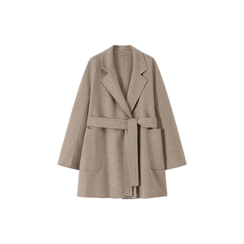 

Женское зимнее пальто премиум-класса из двухсторонней шерсти и кашемира: Халат средней длины Medium