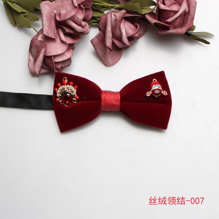 

Мужской модный бархатный галстук-бабочка с цветочным узором, аксессуары для свадебного банкета, костюма для выступлений