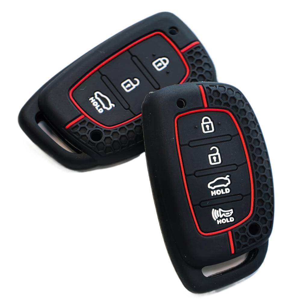 3/4 Buttons Silicone Car Remote Key Case Cover for Hyundai Creta Ix35 Ix45 I10 I30 I40 Tucson Santa Fe Rena Sonata Elantra