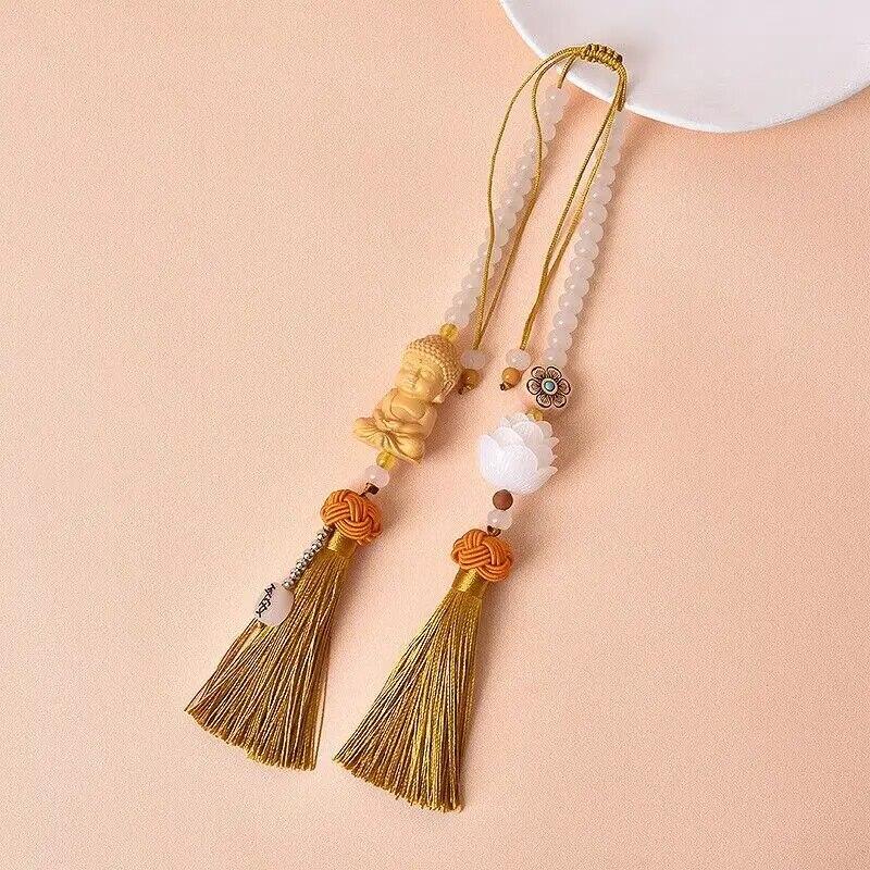 Buddha Bodhi Car Pendant High-end Safety Car Accessories Car Lotus Mirror Pendant Chinese Wind Supplies