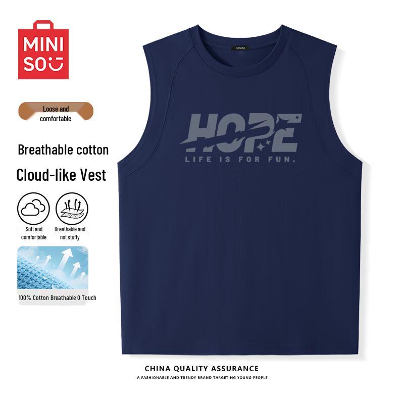 MINISO Men s American Trend Deconstructed Vest M темно-синий