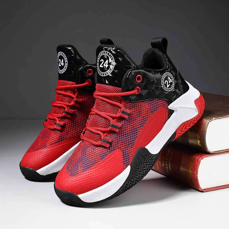 Sapatos de Basquetebol para Crianças - Ténis Desportivos Antiderrapantes e com Absorção de Choque para Treino de Primavera e Verão