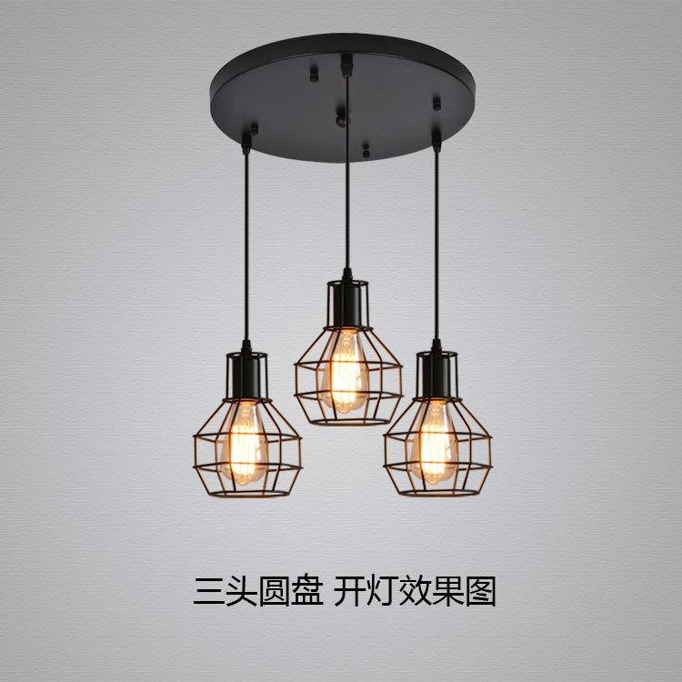 Retro Żelazo Industrialny Styl Granatowy Trójgłowicowy Jadalniany Żyrandol Abażur Nordic Minimalistyczny LED Restauracja Żyrandol