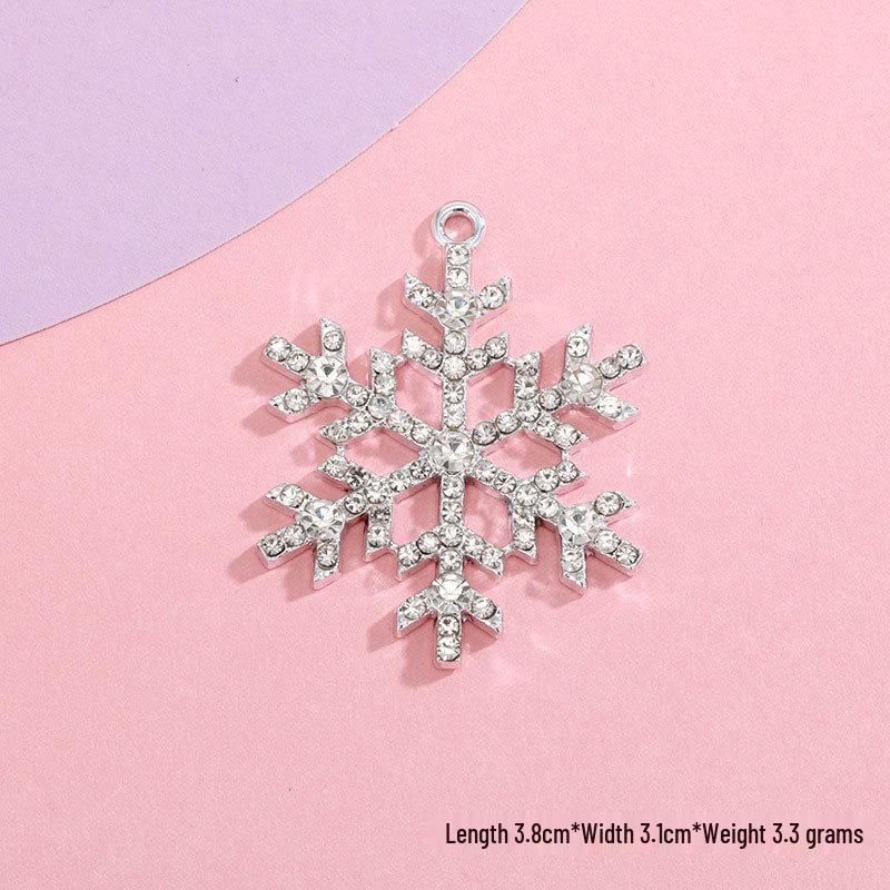 Snowflake Rhinestone Charm Pendant for DIY Jewelry: Christmas Alloy Accessory for Women’s Bracelets, Necklaces, and Earrings