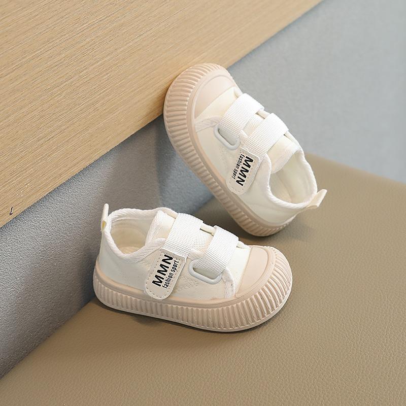 Children's canvas shoes,boys' and girls' kids' shoes, spring-autumn white sneakers,soft sole versatile board shoes,small and medium kids' casual shoes