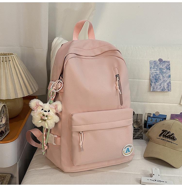 Schoolbag Mori girl bag solid color simple schoolbag junior high school college student leisure travel simple and lightweight backpack