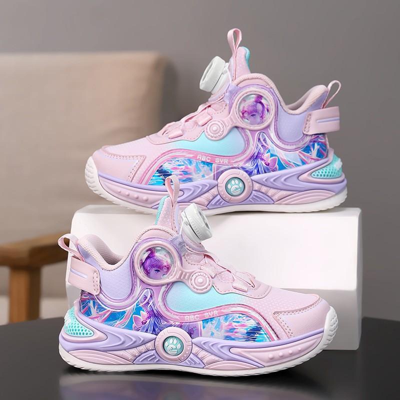 Girls Breathable Mesh Sport Sneakers With Rotary Buckle Kids 7-16 Years Fall US 11