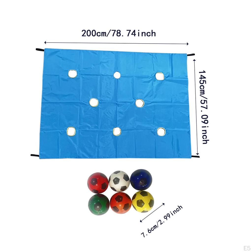 Tarp for Kids Group Activities Teamwork Coordination Fun with 6 Balls