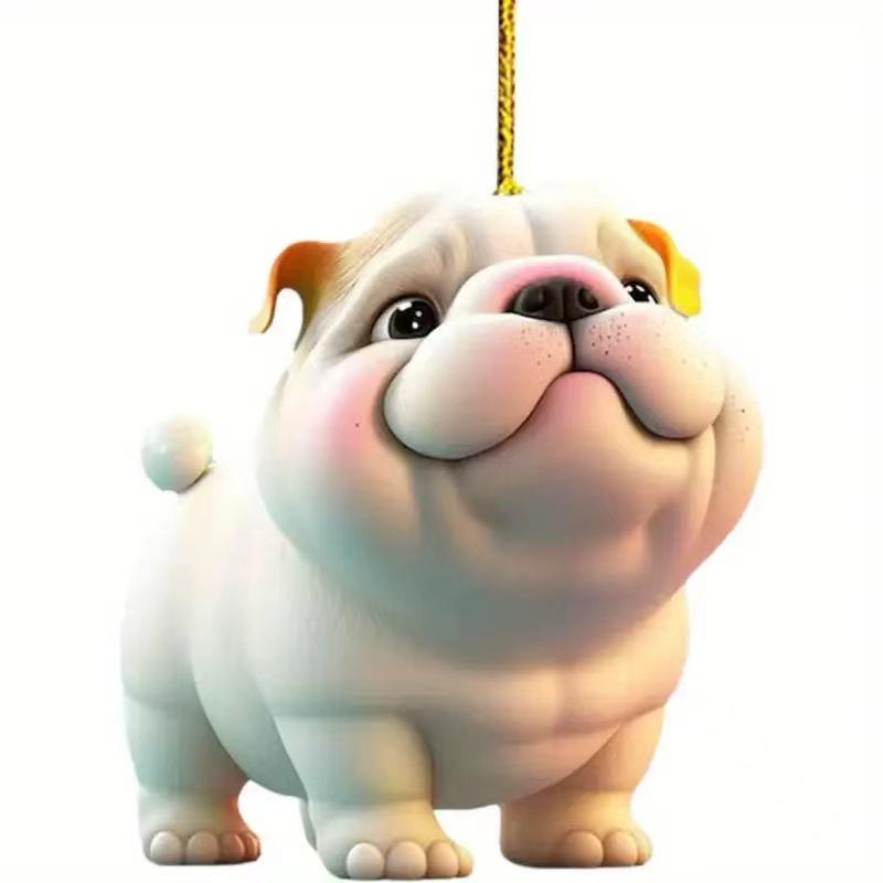 

Cute Dog Acrylic Christmas Tree Ornament Decoration
