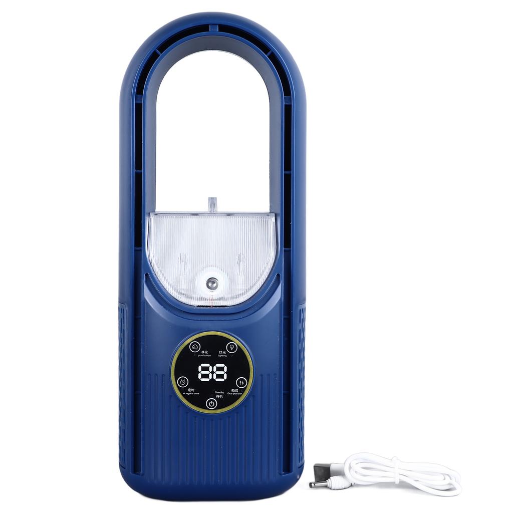 Ventilator ohne Rotorblätter 6 Geschwindigkeitsstufen 100ml Wassertank Leise USB Tisch-Nebelkühlventilator mit Timer Grün