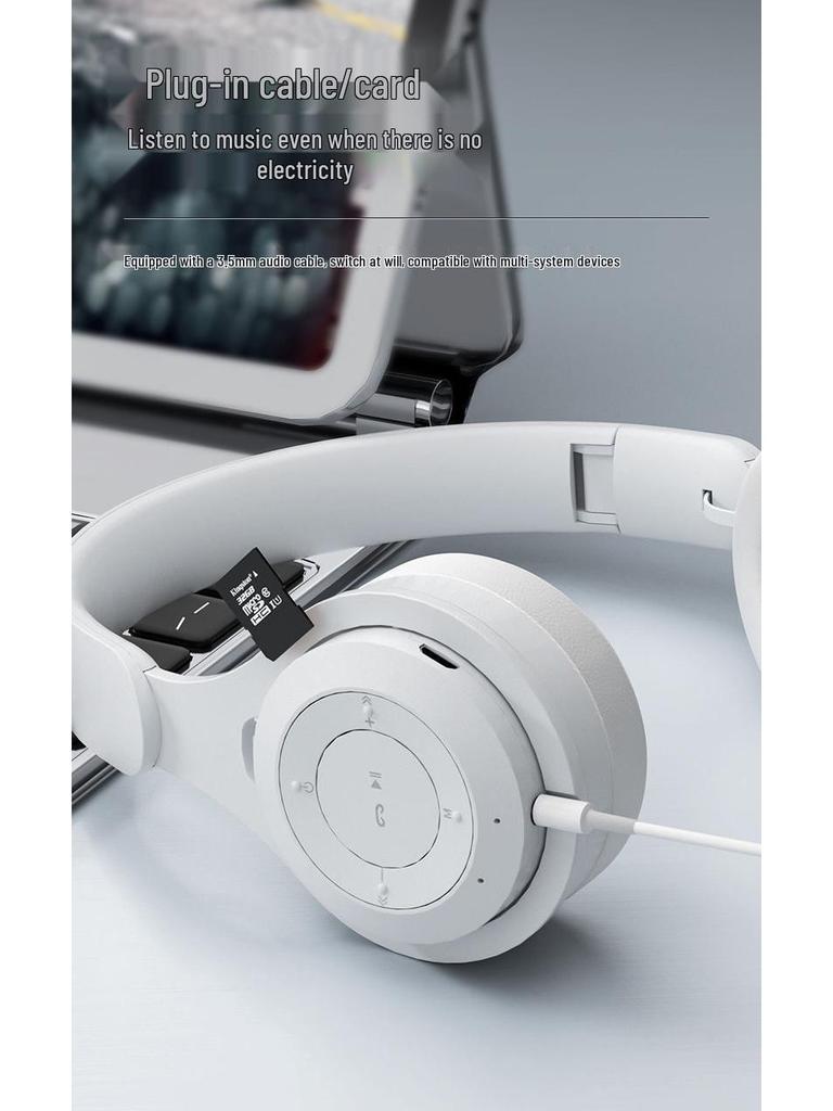 Y08 Macaron Bluetooth Over-Ear Headphones, Heavy Bass, Foldable, Wireless