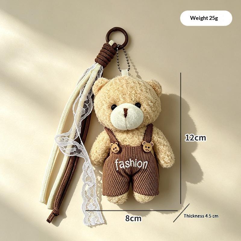 Hot Women's Bag Charms Cute Korean Cartoon Bear Kawaii Sweet Kawaii Plush Bag Accessories Multifunctional Keychain Pendants