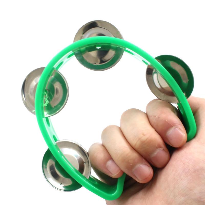 Plastic Hand Held Percussion Tambourine Jingle Bells Rhythm Instruments Music Educational Toy For Early Childhood Development