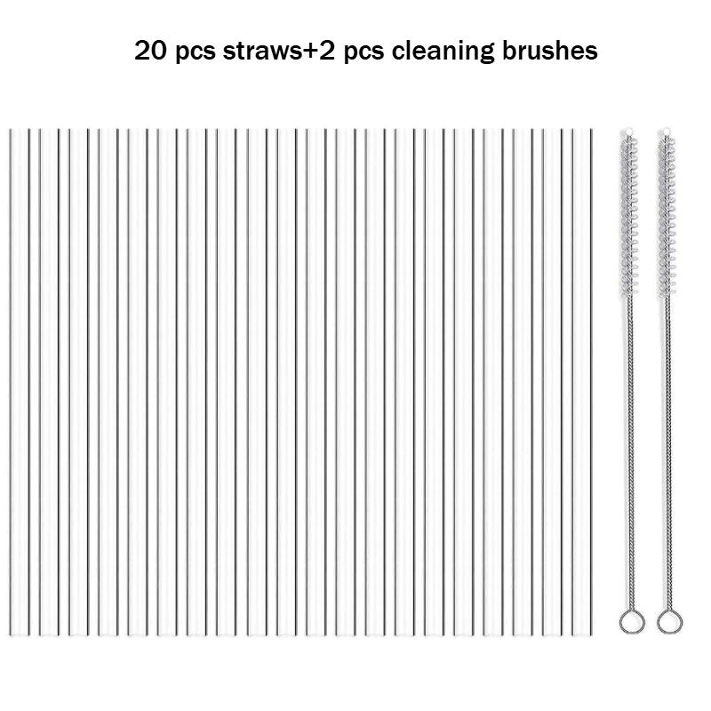 

22pcs 30cm plastic straw Replacement Straw Compatible Tumbler Cup Straws with Cleaning Brush nsulation Cup Reusable Long Straws