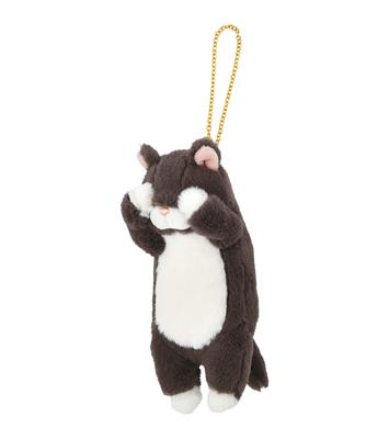 Livheart Reel Mascot Kubinekko Kuroneko (Total Length Approx. 15cm) Keychain 87033-73