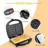 Waffle Maker, Dual Non-Stick Waffle Iron with Automatic Temperature Control, LED Indicator & Cool-Touch Handle, 750W, Easy To Clean Compact Waffle